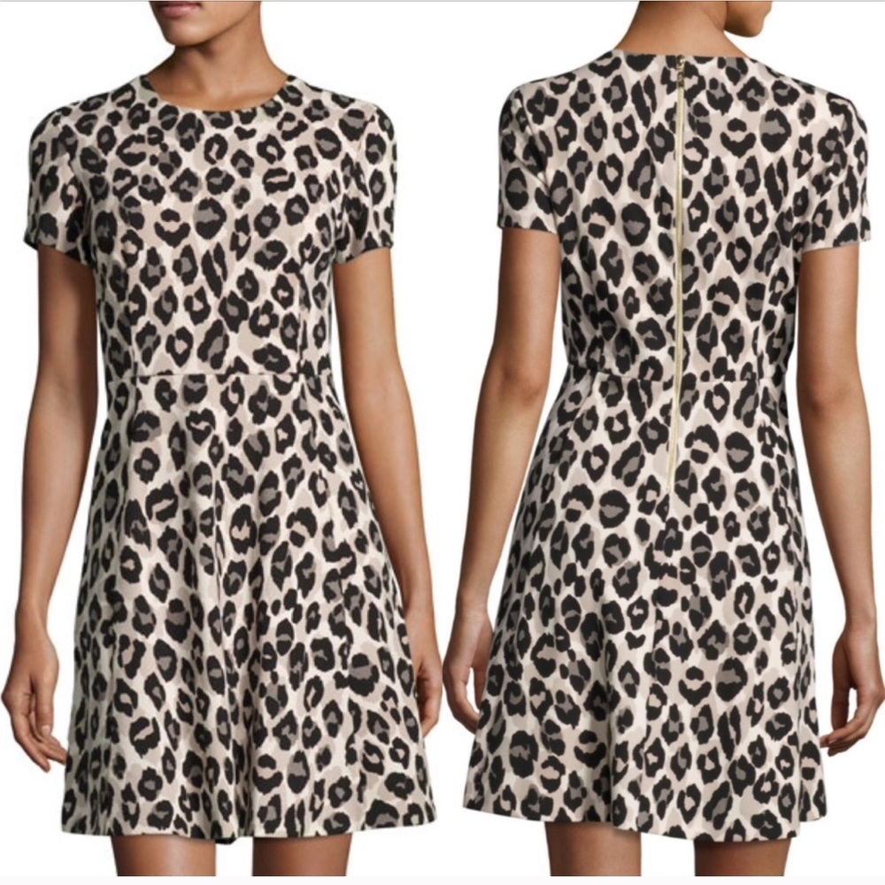 Eliza J Leopard Fit and Flare Dress